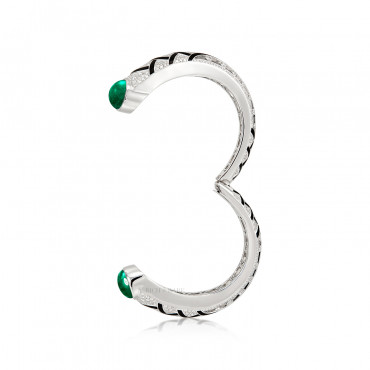 EMERALD, ENAMEL AND DIAMOND BANGLE